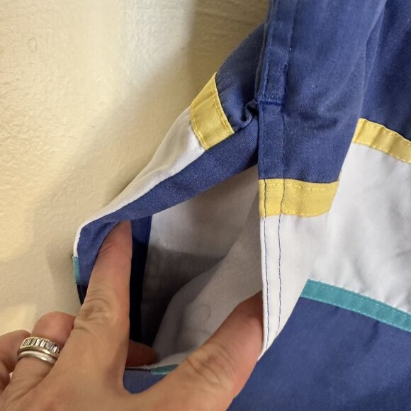 Vtg Catalina  Mens Swim Shorts 36 Blue Striped Drawstring Pockets Swimwear Beach - Picture 2 of 6